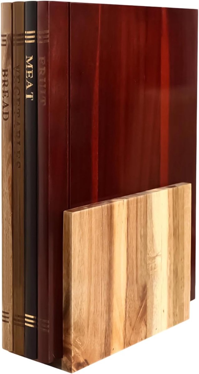 Snijplank Set - Houten Blokken - Keuken Voorbereiding - Met Houder - 4 Delig - Multicolor