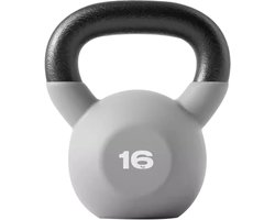 Kettlebell Gewicht – Kogelhalter Fitness – Full Body Training – Massief Gietijzer – 16kg – Grijs