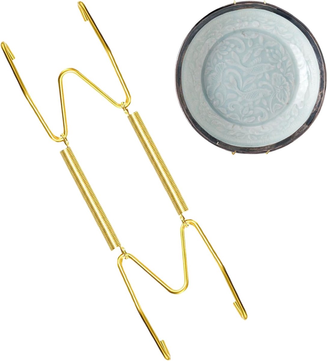 Wandbordenhouder - Decoratie Hanger - Kunst Presentatie - Verstelbaar IJzer - 6 Inch - Goud