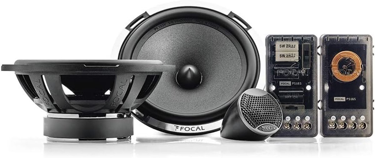 Component Luidsprekers - Auto Audio Systeem - Verbeterde Geluidskwaliteit - Aluminium Mand Constructie - 165 cm Woofer - Zwart