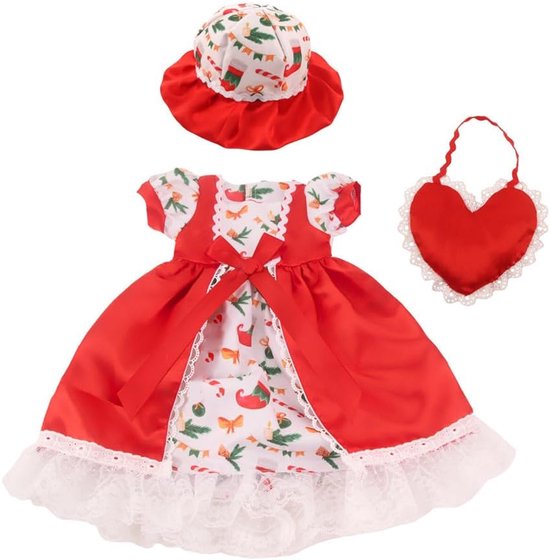 Poppen Kerstjurk - Poppenkleding Set - Poppen Aankleden - Twee Delige Set - 43-46 cm Poppen — afbeelding 2