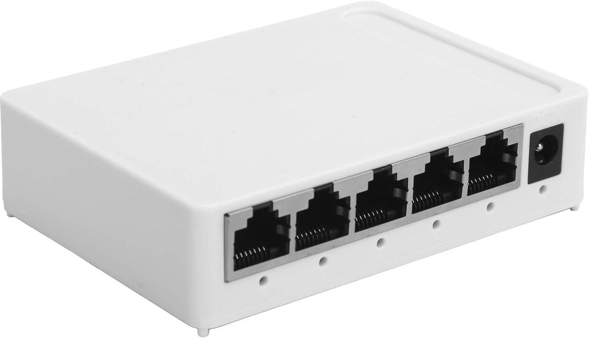 Gigabit Ethernet Switch - Netwerk Adapter - Netwerk Uitbreiding - Vijf RJ45 Poorten - 12 x 9 x 7 cm