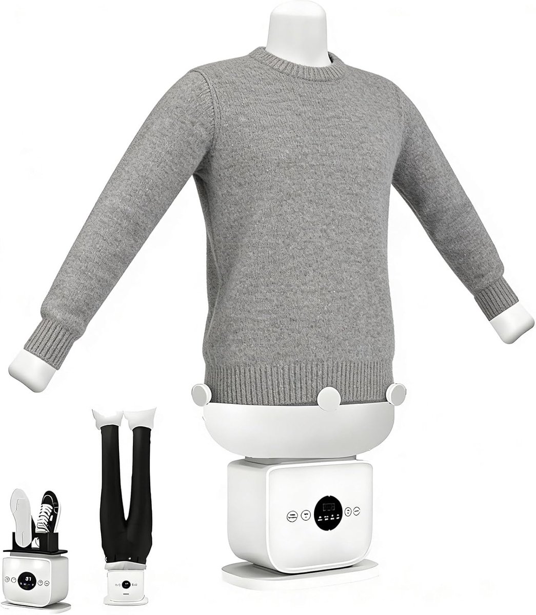 Automatische Kleding Strijker - Stoomstrijker - Snel Kreukels Verwijderen - Hands-Vrije Bediening - 34x24.7x35.5cm - Wit
