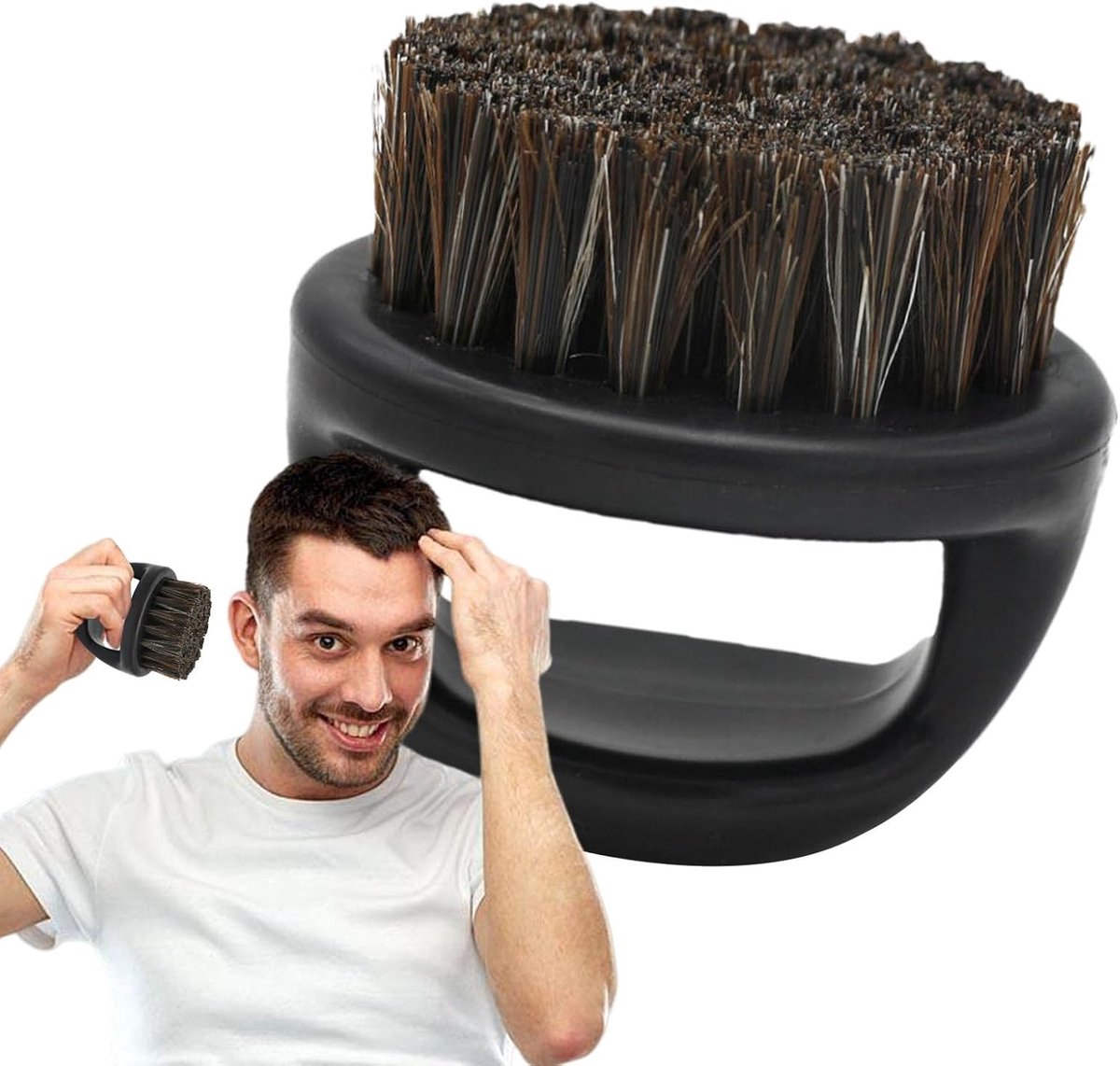 Baard Borstel - Gezichtshaar Gereedschap - Baard Styling - Wildzwijnhaar Mix - 6x5.5cm
