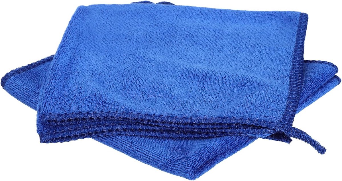 Microvezeldoeken - Poetsdoeken - Auto en Huis - Zeer Absorberend - 35 x 35 cm - Blauw