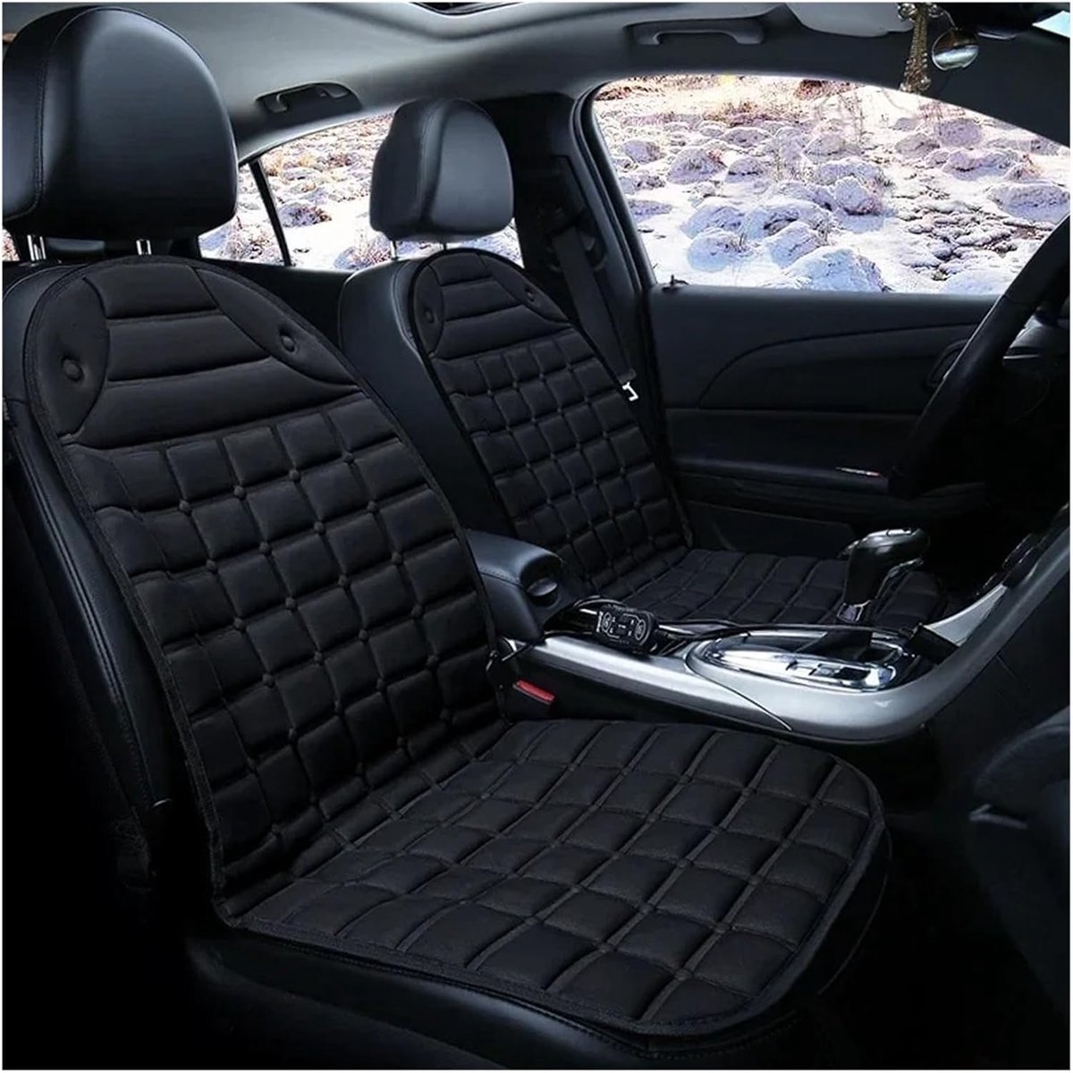 Verwarmde Stoelkussens - Auto Zitkussens - Winter Comfort - Snelle Verwarming - 97x48 cm - Zwart