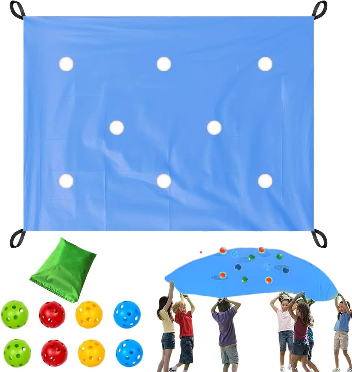 Groepsspel Kit - Teambuilding Activiteit - Emotionele Verbinding - Voor 8-20 Deelnemers - 216x145cm - Luchtblauw