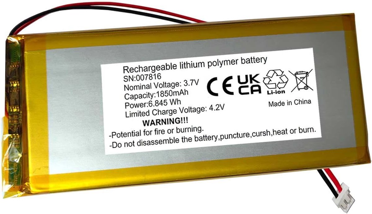 Batterij Vervanging - Oplaadbare Batterij - Draadloos Toetsenbord - 1850mAh Capaciteit - 12.6 x 6.5 cm