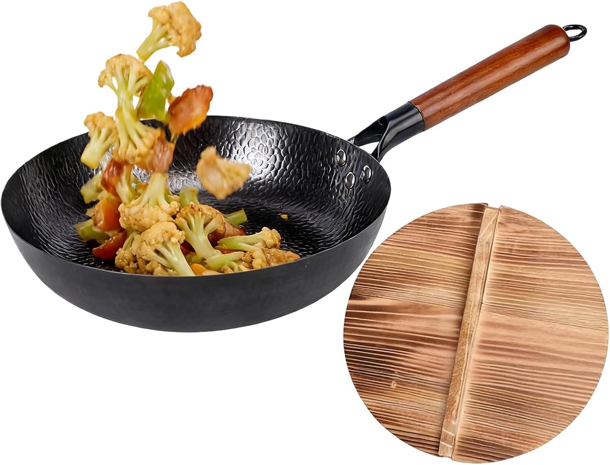 Bakpan Braadpan - Koekenpan - Buiten Koken - Veelzijdig Gebruik - 34 x 35 x 10 cm