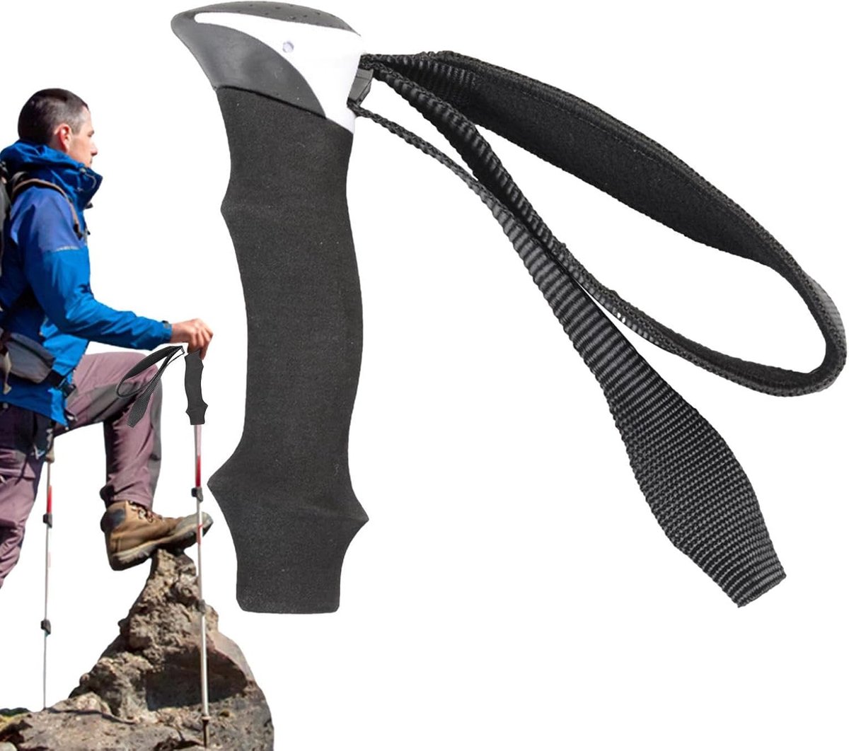 Trekkingstok Handgrepen - EVA Schuim Grips - Outdoor Wandelen - Zweetabsorberend Comfort - 15 cm Lengte - Zwart