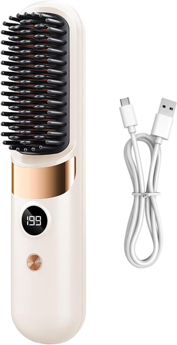 Draadloze Stijlborstel - 5-in-1 Stylingtool - Haar Krullen Stijlen - Oplaadbaar Met Temperatuur - 20.3 x 4.5 cm