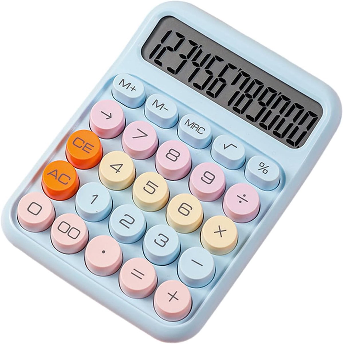 Mechanische Rekenmachine - Kantoor Calculator - Dagelijkse Berekeningen - Tactiele Toetsen - 15x11cm - Meerdere Kleuren
