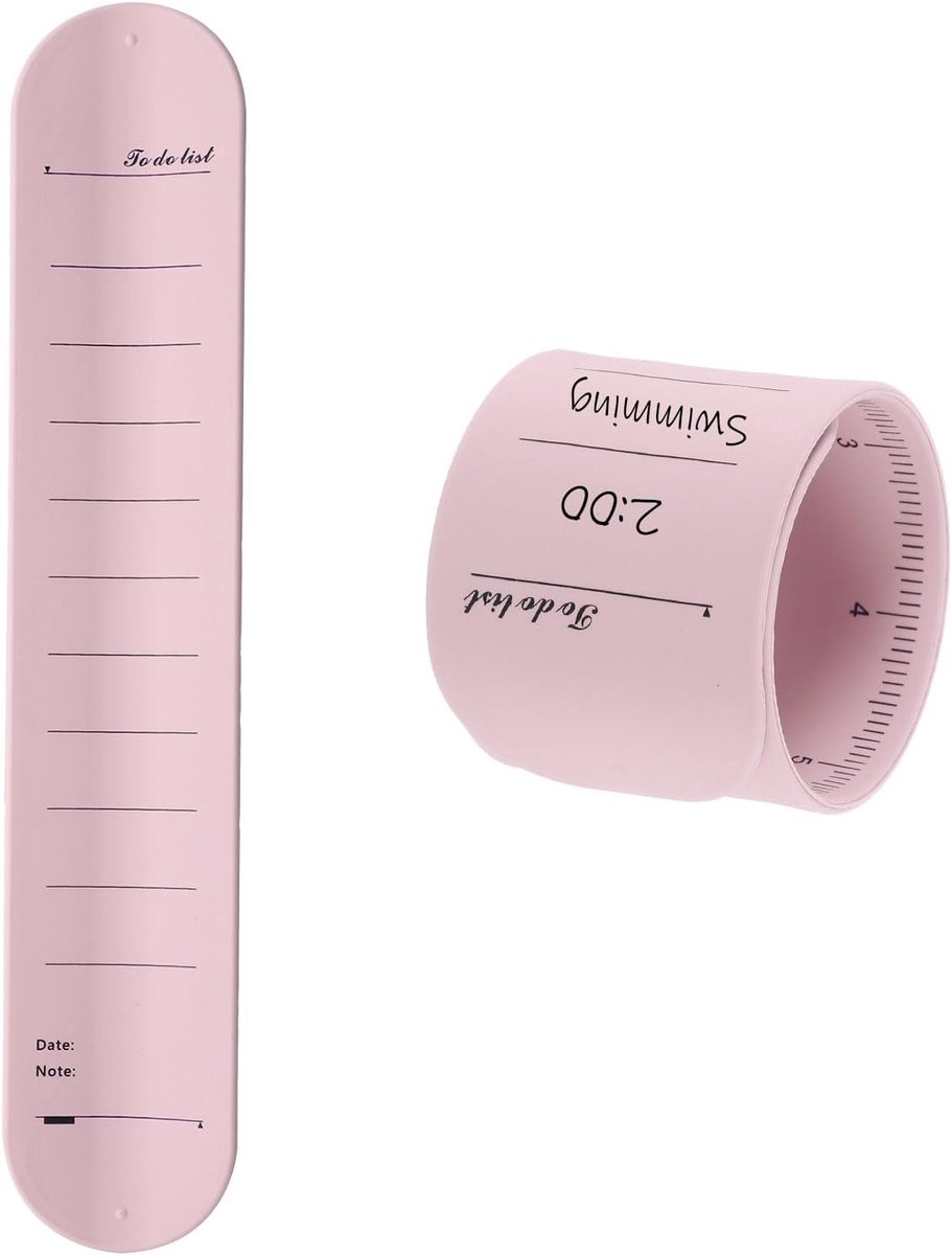 Beschrijfbare Armband - Herbruikbare Polsband - Notities Bijhouden - Waterdicht Uitwisbaar Oppervlak - 24 x 4 cm - Roze