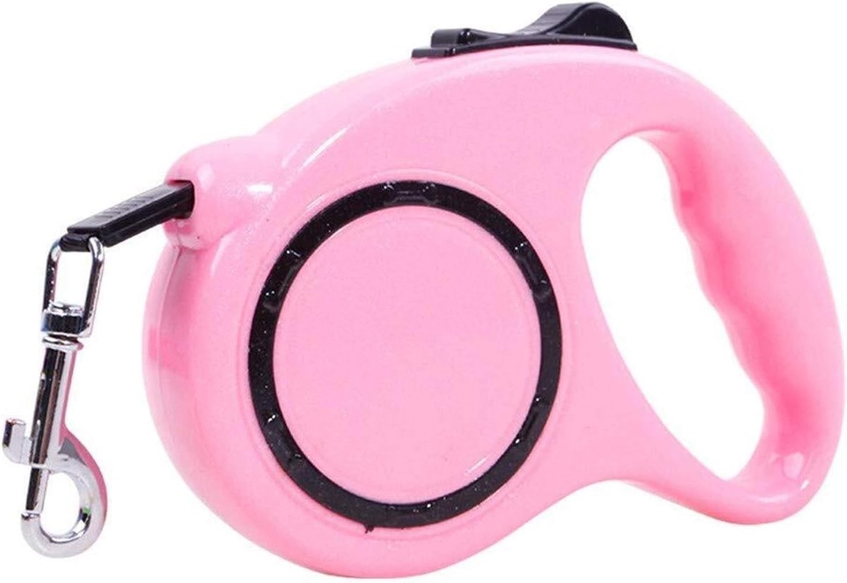 Oprolbare Hondenriem - Uitschuifbare Lijn - Veilig Wandelen - Comfortabele Grip - 5 Meter Lengte - Roze