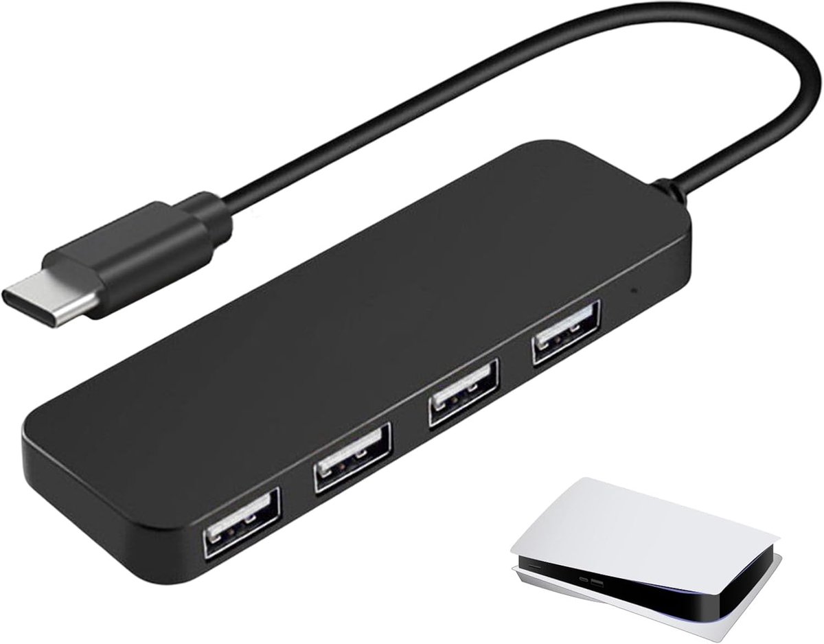USB-splitter - 4-poorts hub - Extra poorten - Hoge snelheid data - 30 cm kabel