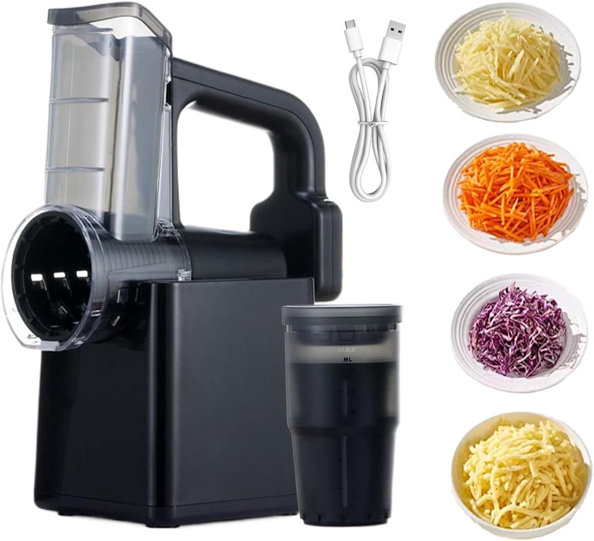 Elektrische Groentesnijder Keukenmachine Grater Snel Maaltijden Bereiden Oplaadbaar Draadloos Gebruik 23 x 23 x 195 cm