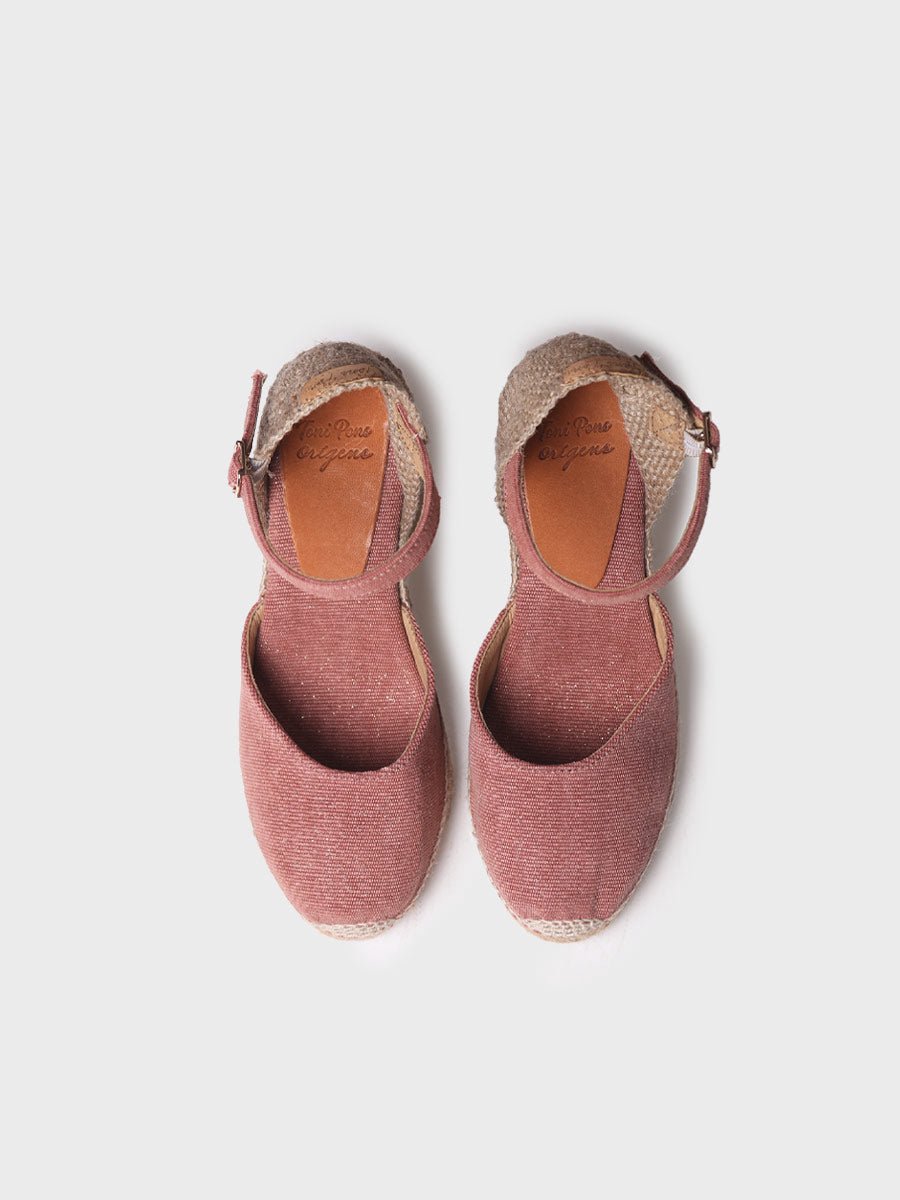 Espadrille met sleehak voor dames van linnen en katoen | PIPER-GY