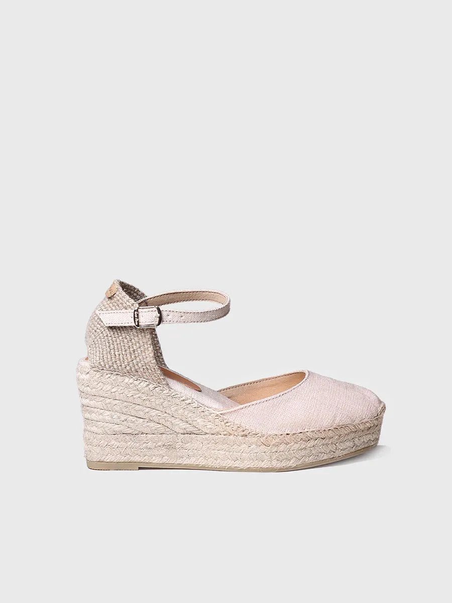 Dames espadrille met linnen sleehak | LAIA-NT