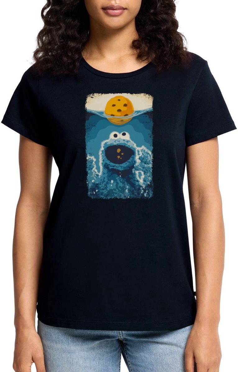 Sesamstraat Koekiemonster Haai Premium T Shirt Dames