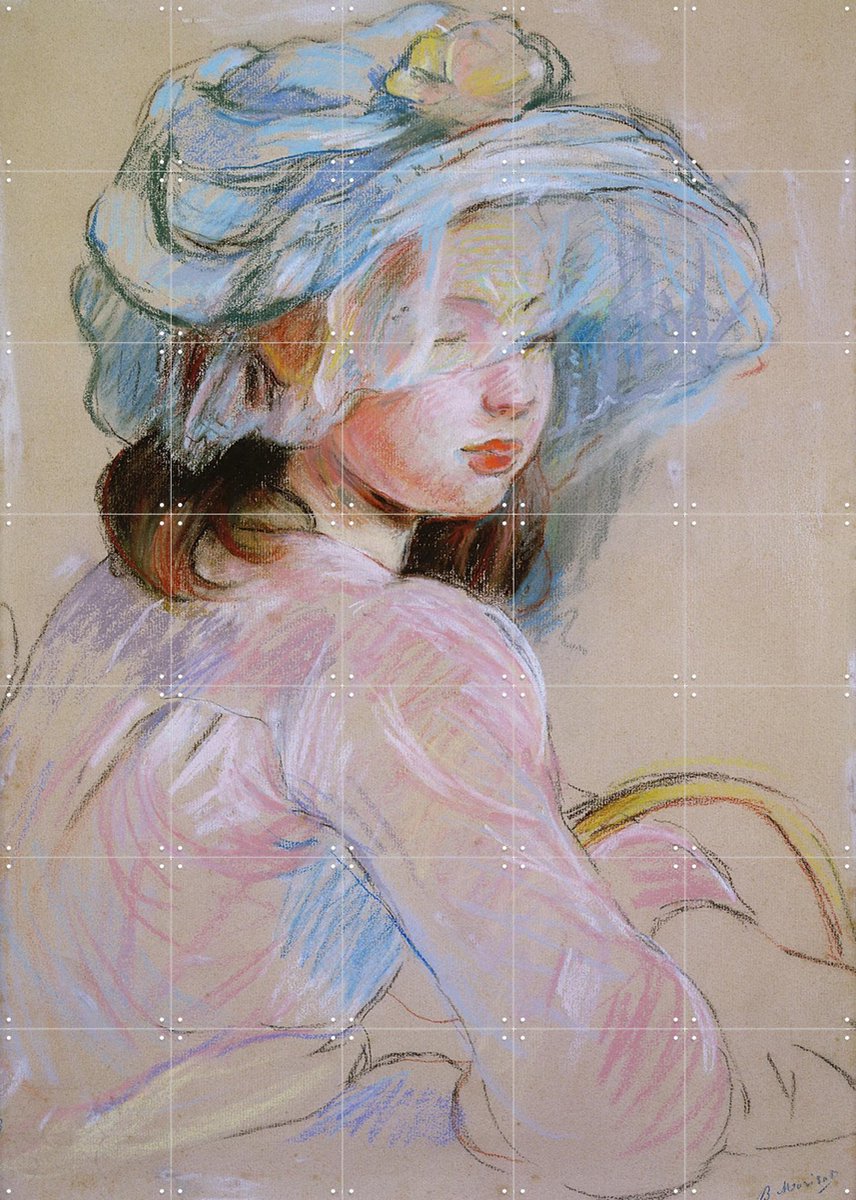 IXXI Girl Carrying a Basket, Berthe Morisot & Bridgeman Images - 100 x 140 cm - Gratis ophangtool - Grote wanddecoratie en posters - Impressionisme