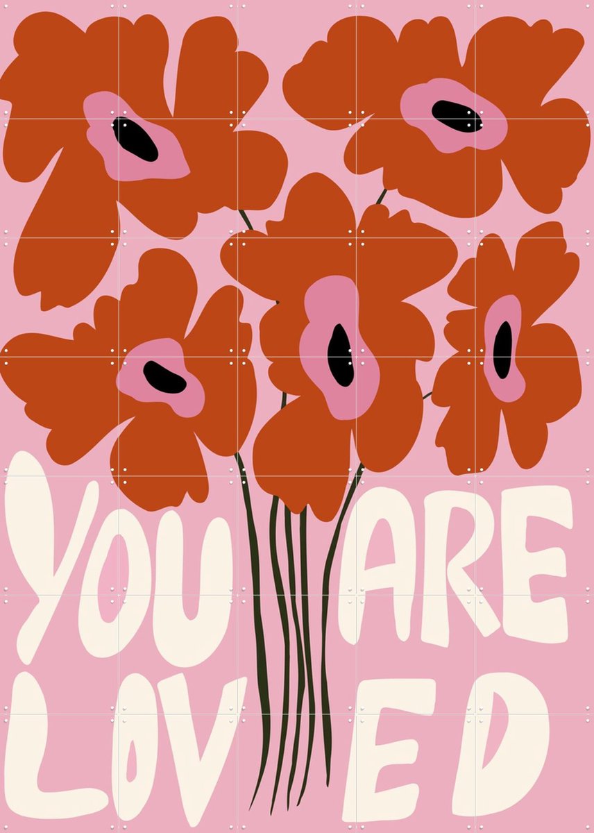IXXI You Are Loved, Miho Art Studio & Various - 100 x 140 cm - Gratis ophangtool - Grote wanddecoratie en posters - Pop art, Illustraties, Grafisch