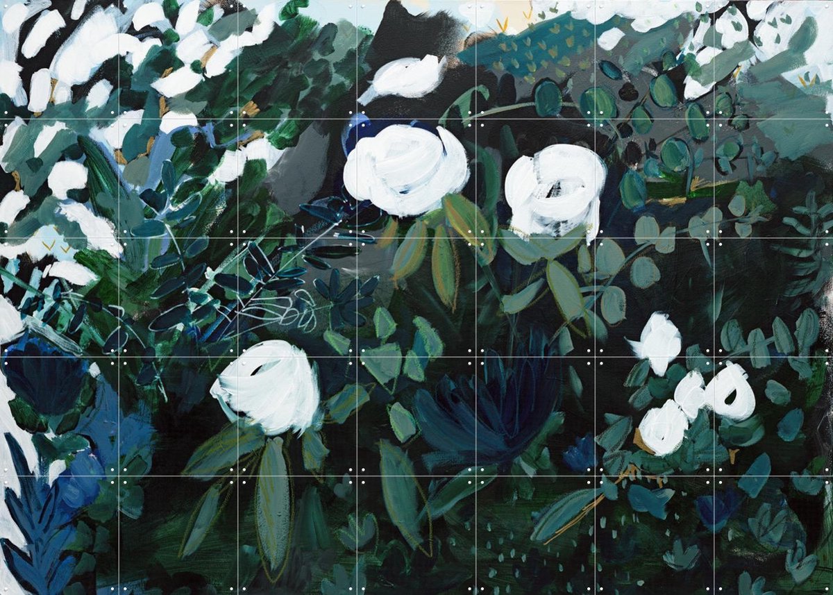 IXXI Black Floral, Green Barn Studio - 140 x 100 cm - Gratis ophangtool - Grote wanddecoratie en posters - Olieverf, Abstract, Woonkamer, Slaapkamer