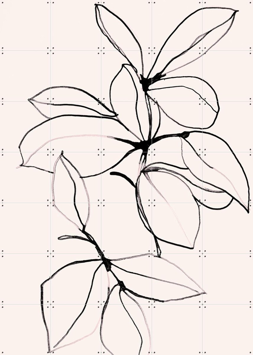 IXXI Foliage, Leigh Viner - 100 x 140 cm - Gratis ophangtool - Grote wanddecoratie en posters - Minimalisme, Line art, Abstract, Illustraties