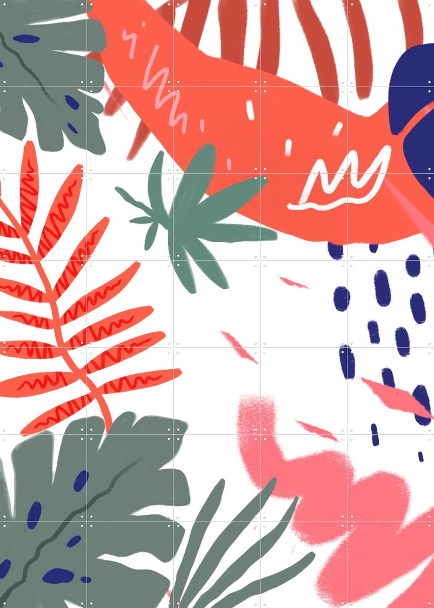 IXXI Jungle, Pop-art by Tadej - 100 x 140 cm - Gratis ophangtool - Grote wanddecoratie en posters - Speels, Illustraties, Pop art, Digitale Kunst