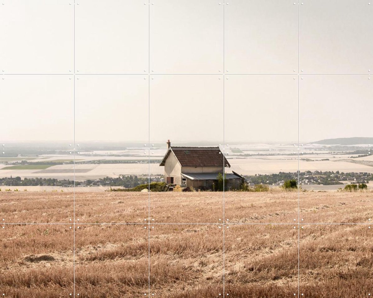 IXXI Little House in France, Claire Droppert - 100 x 80 cm - Gratis ophangtool - Grote wanddecoratie en posters - Naturalisme, Minimalisme
