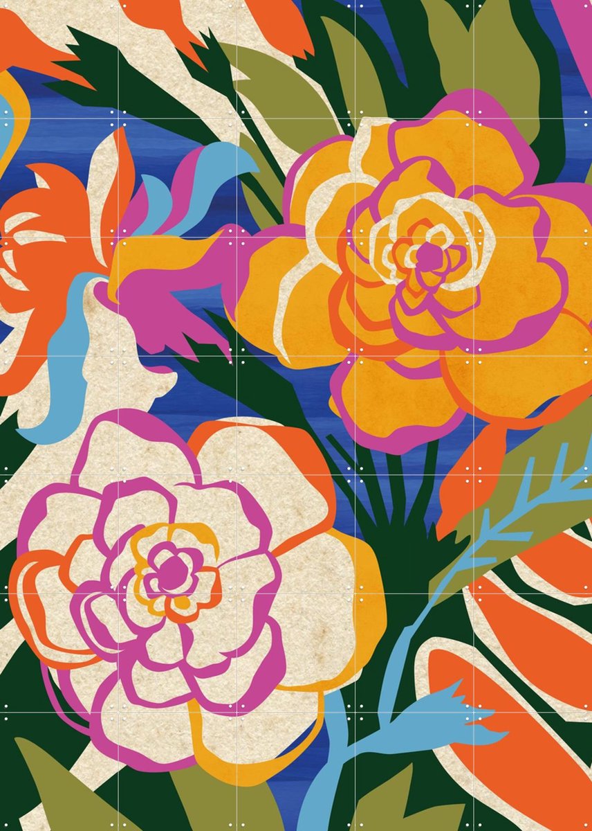 IXXI Gardenia, Megan Gallagher - 100 x 140 cm - Gratis ophangtool - Grote wanddecoratie en posters - Digitale Kunst, Kleurrijk, Speels, Illustraties