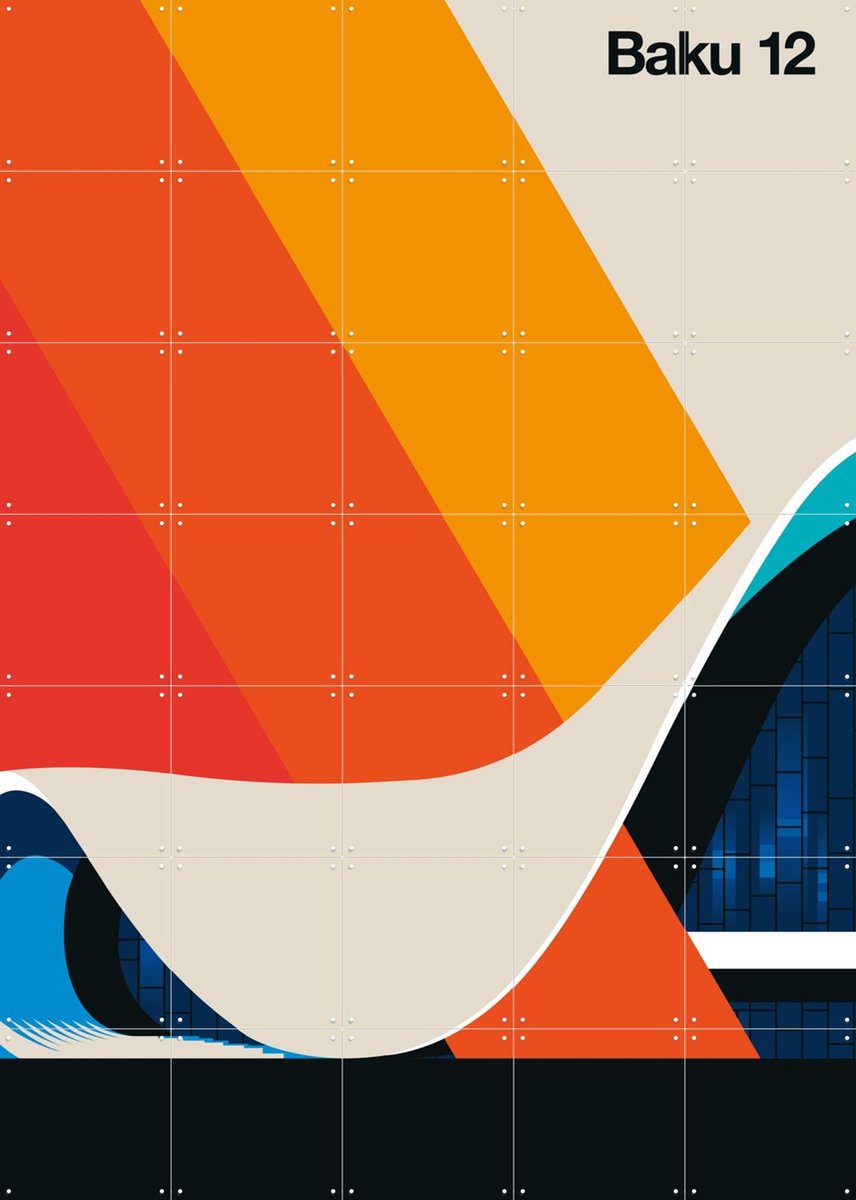 IXXI Baku 12, Bo Lundberg - 100 x 140 cm - Gratis ophangtool - Grote wanddecoratie en posters - Kleurrijk, Grafisch Ontwerp, Geometrische Kunst