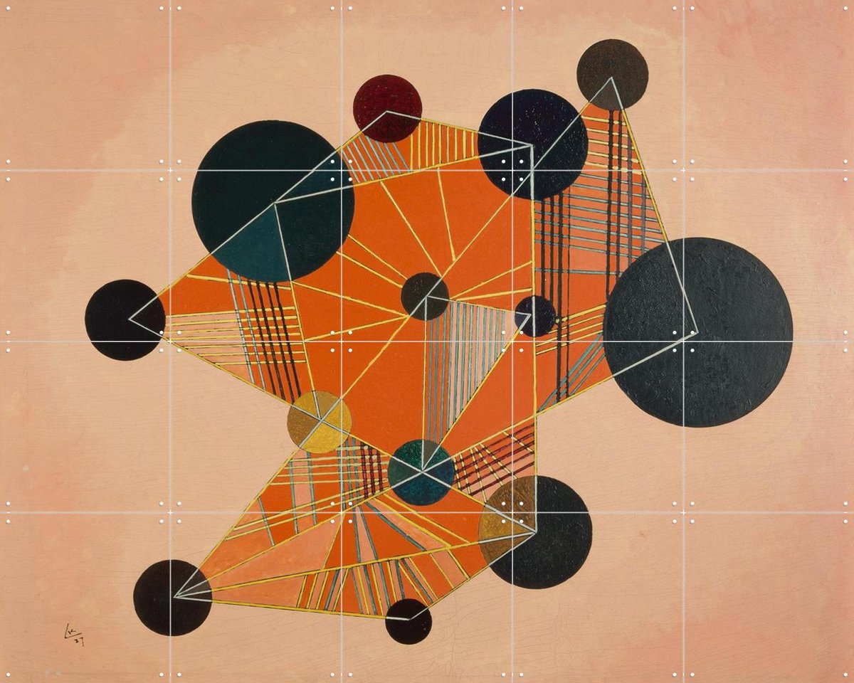 IXXI Hover, Kandinsky & Bridgeman Images - 100 x 80 cm - Gratis ophangtool - Grote wanddecoratie en posters - Abstract, Klassiek, Geometrische Kunst