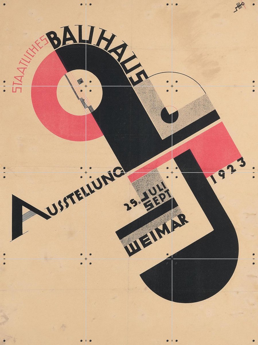 IXXI Bauhaus exhibition 1923, Bridgeman Images - 60 x 80 cm - Gratis ophangtool - Grote wanddecoratie en posters - Vintage, Geometrische Kunst