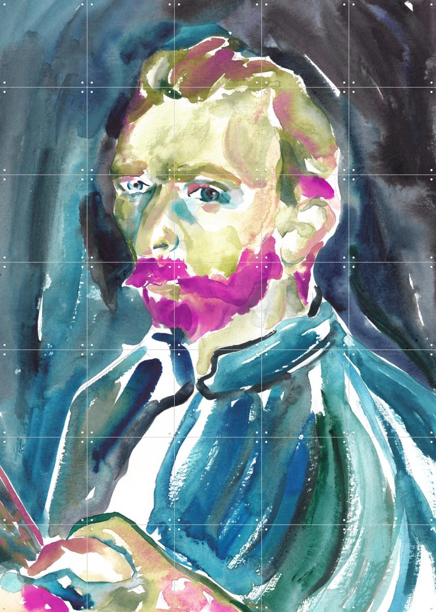 IXXI Self Portrait, Victoria Verbaan & Van Gogh 21st Century - 100 x 140 cm - Gratis ophangtool - Grote wanddecoratie en posters - Kleurrijk
