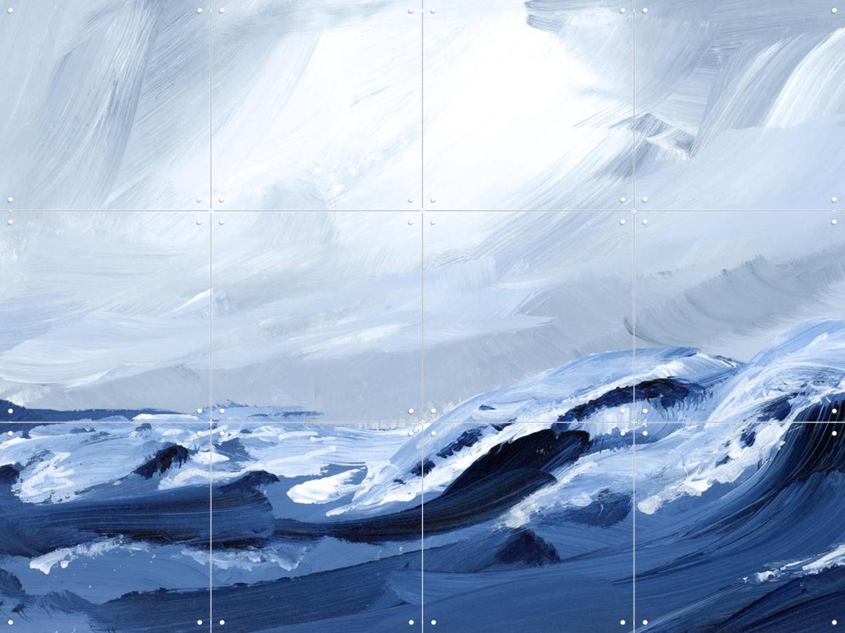 IXXI Atlantic Surf, Green Barn Studio - 80 x 60 cm - Gratis ophangtool - Grote wanddecoratie en posters - Impressionisme, Abstract, Olieverf