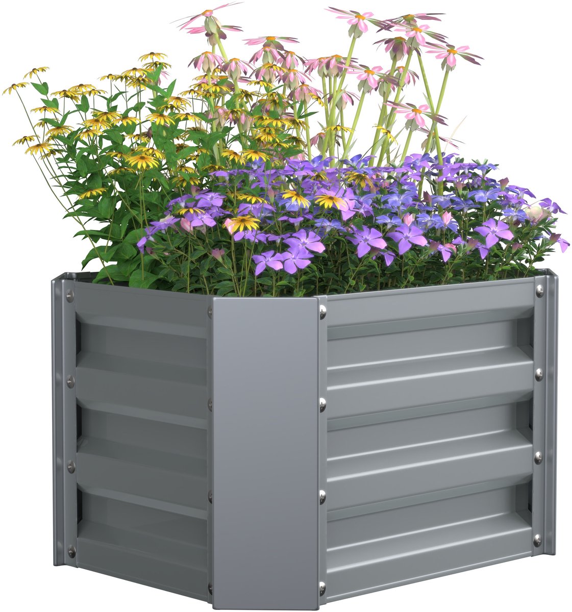 VCM Metall Hochbeet 50x40x30 cm, rechteckiger Pflanzkasten für Balkon, Terrasse & Garten, Pflanzenbeet ohne Boden, Galdo M