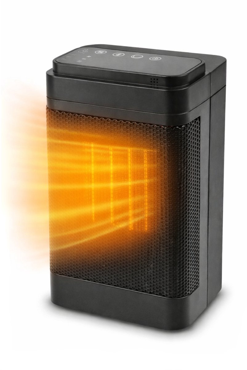 Stegger - Roterende ventilatorkachel - Elektrische kachel - 1500W - LED scherm - Aanpasbare temperatuur - Zwart