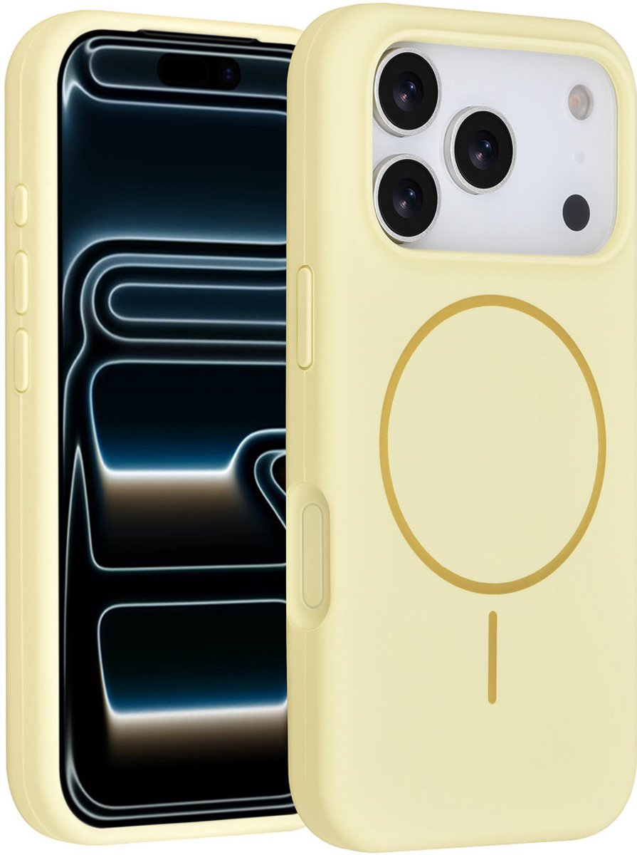 TUNIQ telefoonhoesje voor Apple iPhone 17 Pro - MagSafe siliconen backcover - Geel