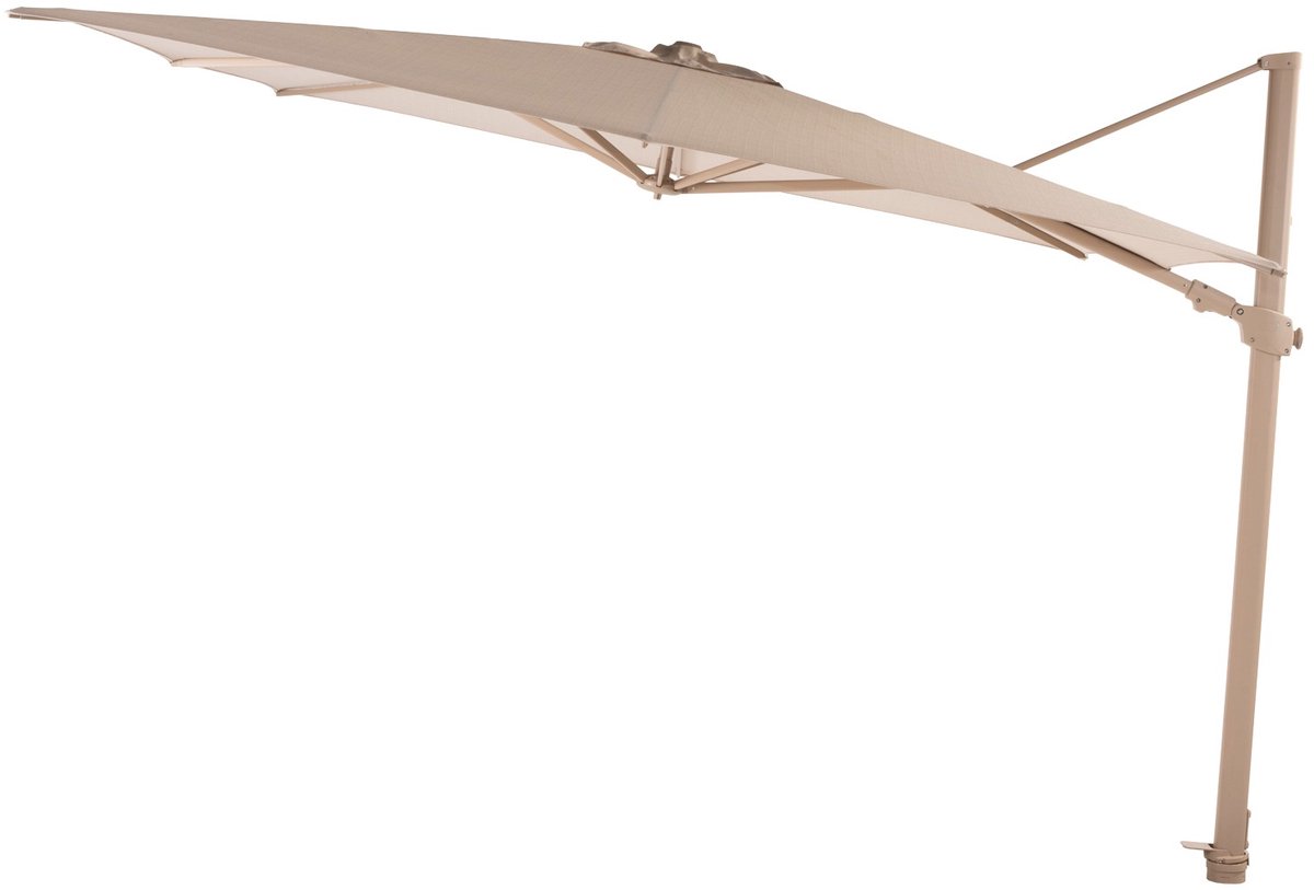 4 Seasons Outdoor Siesta Premium parasol déporté 300 x 300 cm - sable / cadre latte