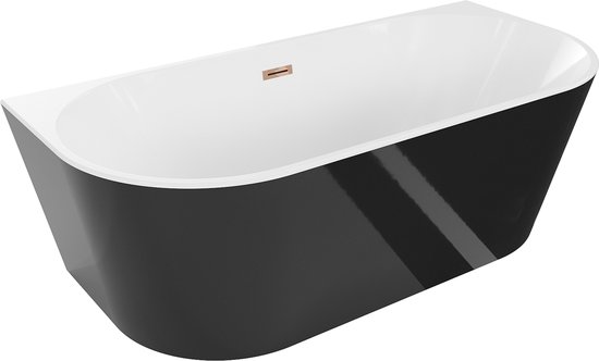 Mexen Oval vrijstaande tegen de muur badkuip 170 x 80 , wit/zwart ...