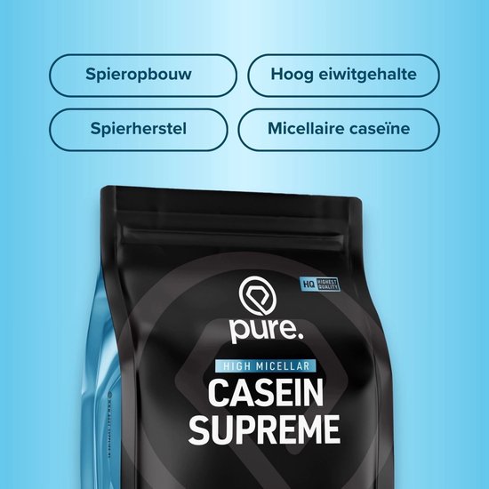 Pure. Casein Supreme - 2000gr - vanille - micellaire caseine - eiwitshake - langzame eiwitten - caseïne eiwit — afbeelding 5