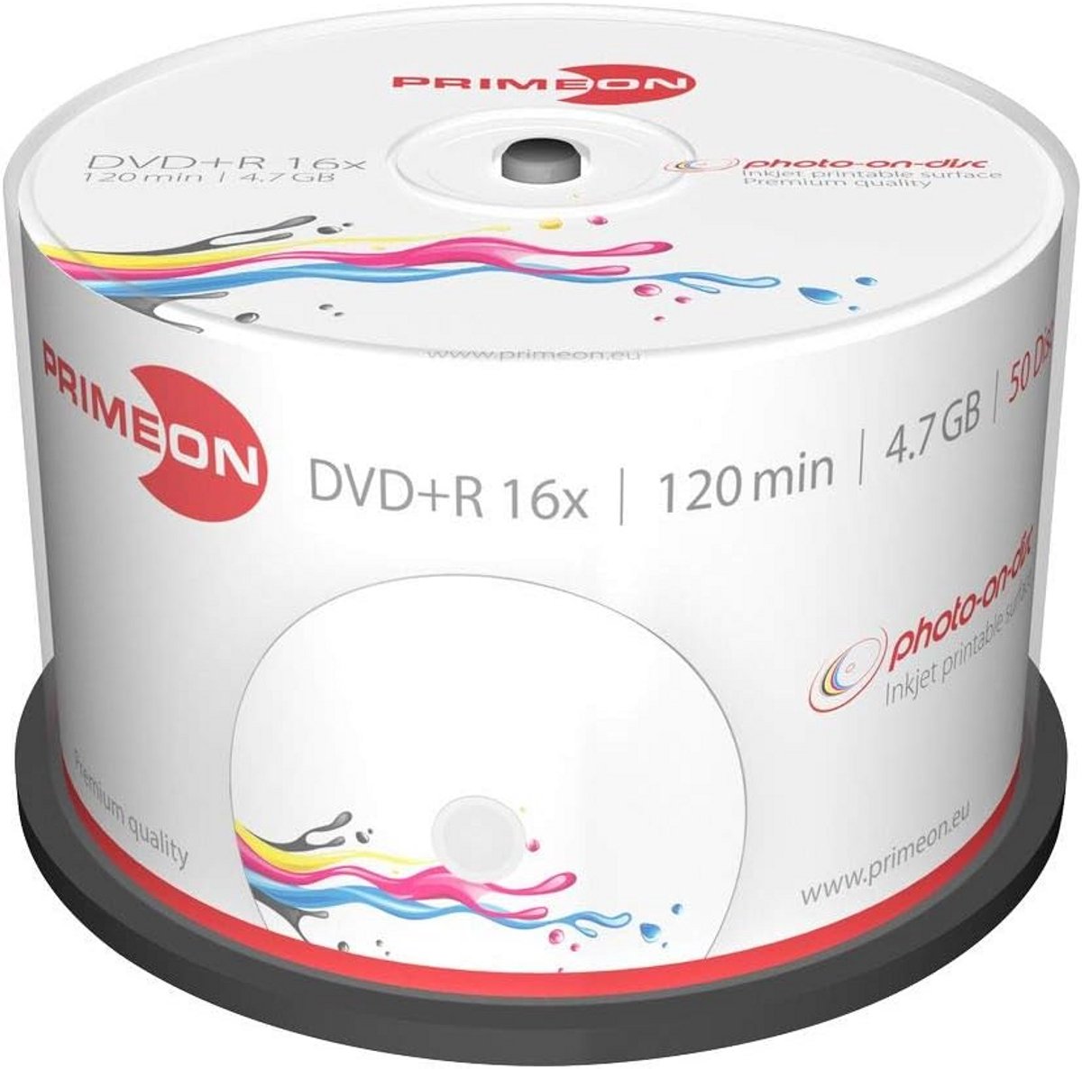 DVD+R 4,7 GB voor 120 Minuten Opname - 50 Stuks Cakebox