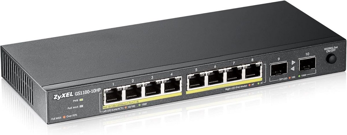 Managed Gigabit Netwerkswitch met 8 PoE+ Poorten