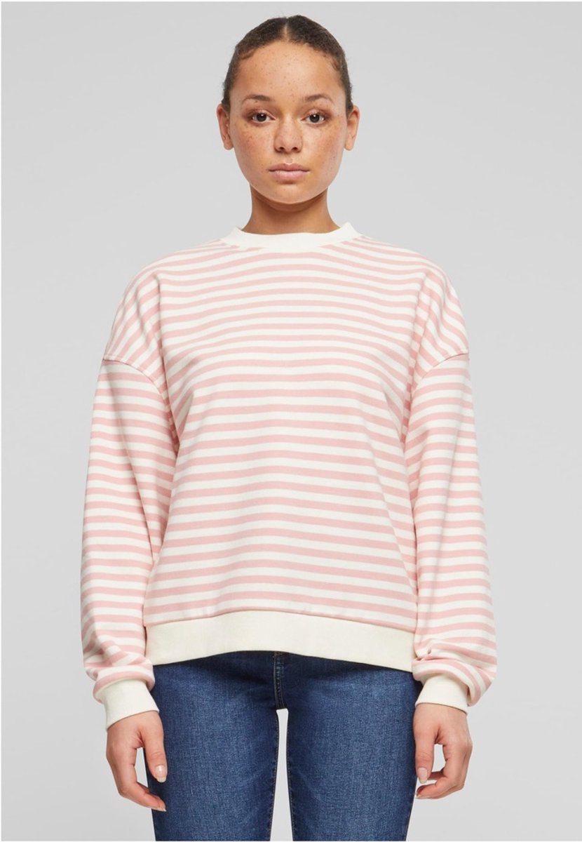 Urban Classics Oversized Striped Crewneck sweater/trui L Roze
