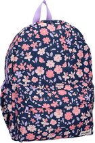 Studio V More Love - Rugzak - Gevoerd - 13,6 liter - 39 x 29 x 12 cm - Bloemen - Blauw