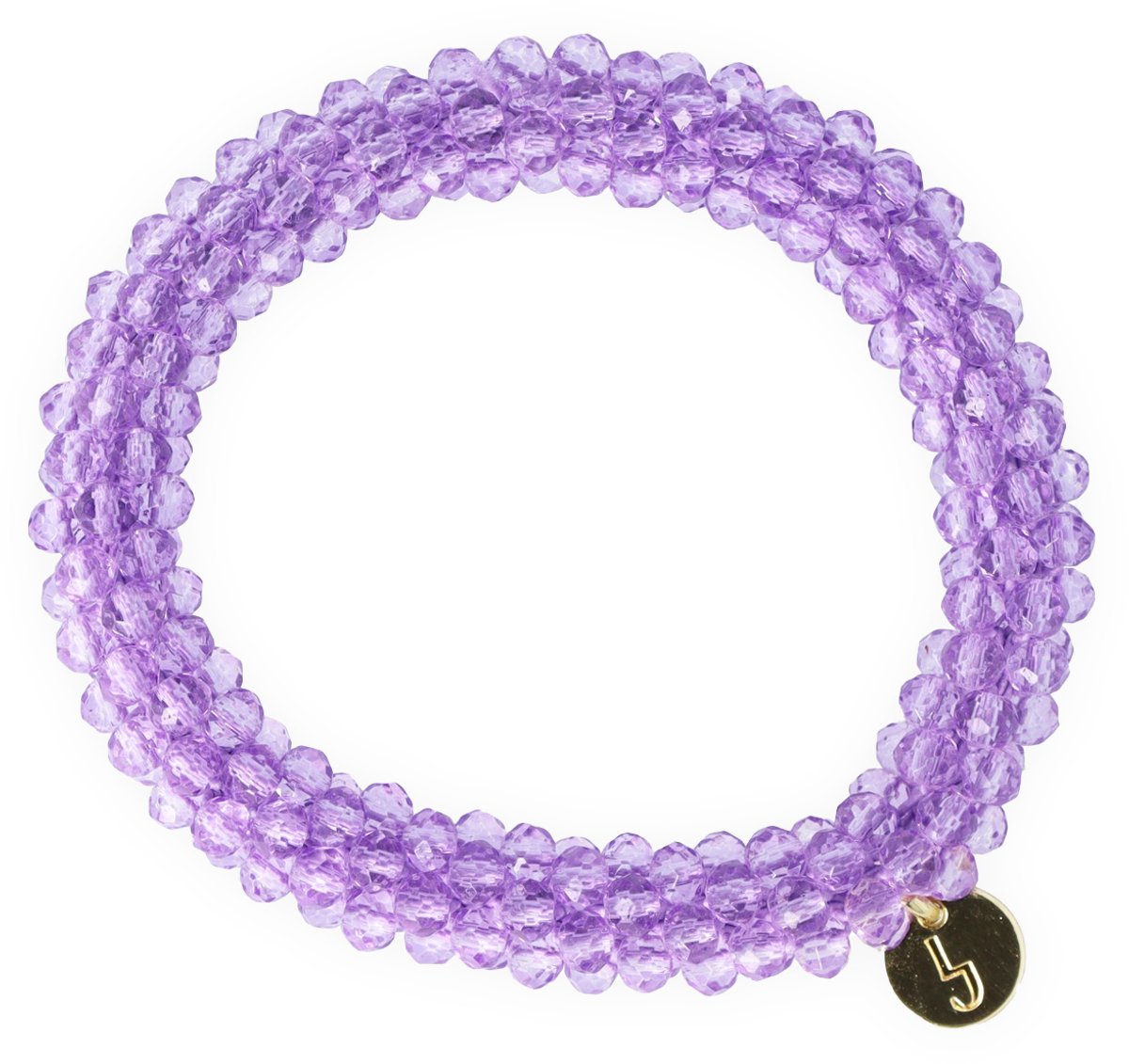 Lajetti Armband Dames Haarelastiek Lila - Glaskralen Beaded Bracelet - Handgemaakt