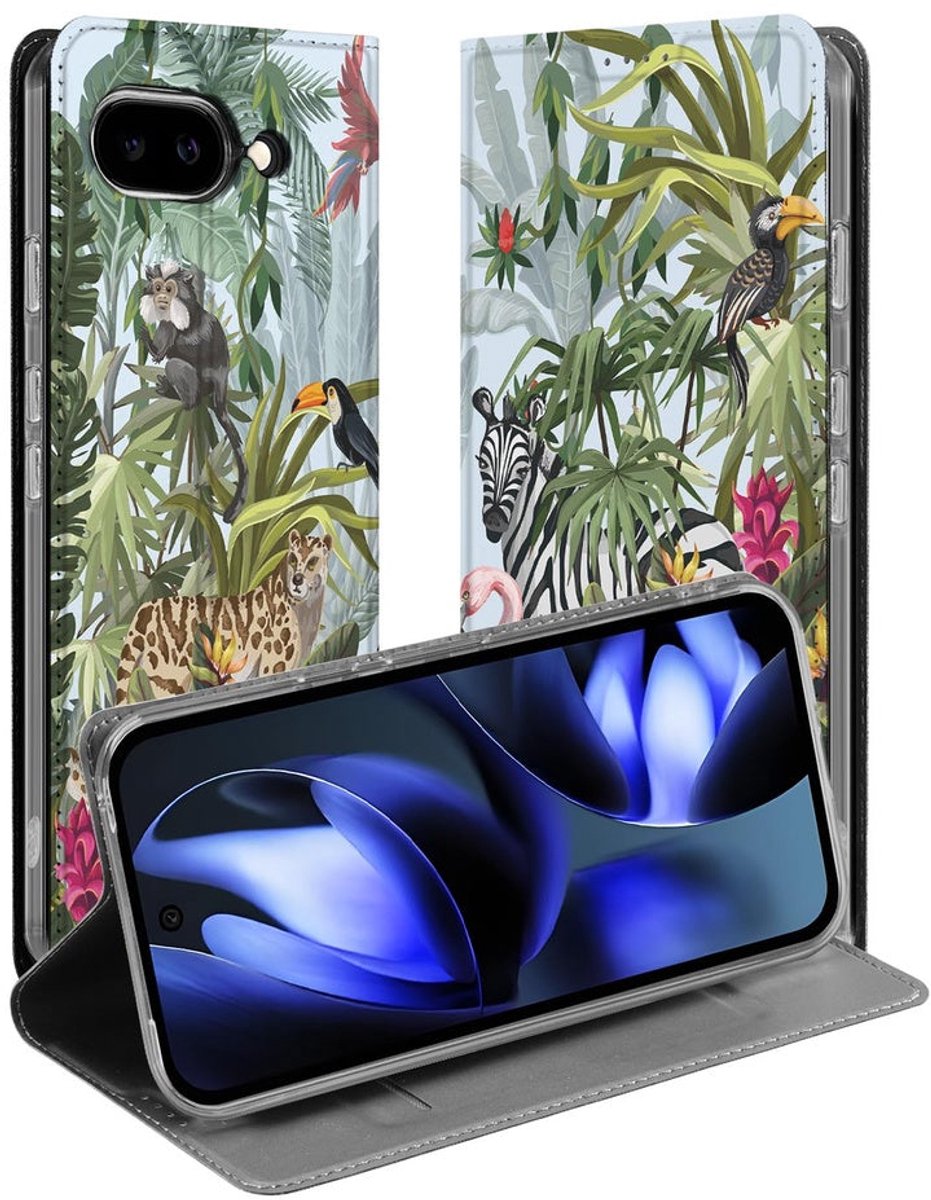 voor Book Wallet Case Google Pixel 9a Jungle