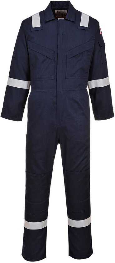 Portwest Super Lichtgewicht Antistatische Overall 210gm FR21 - Marine Lang - L