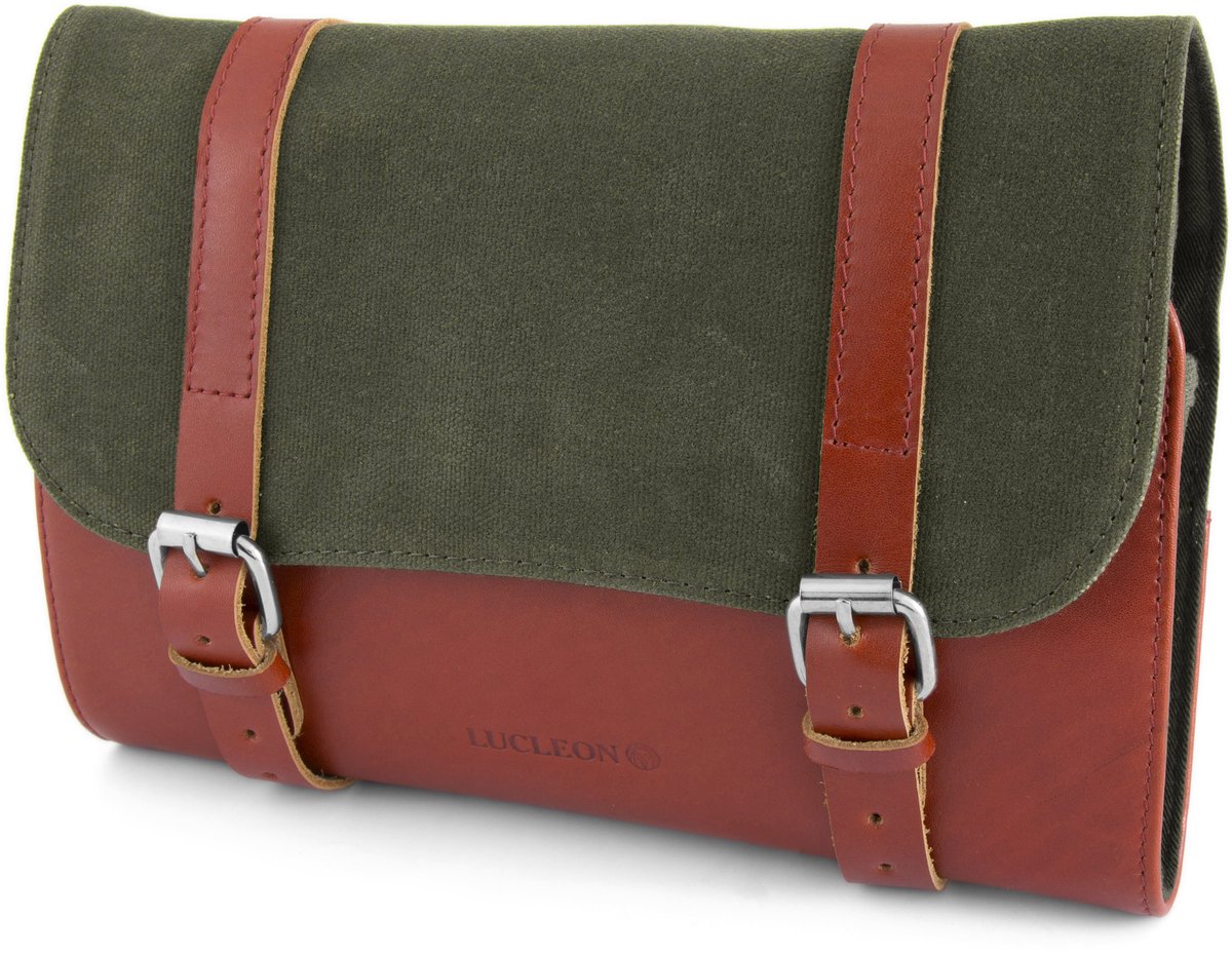 Olijfgrone Grover Waxed Canvas Roltoilettas