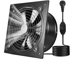 VEVOR Afzuigventilator 350×350 mm, Krachtige Wandventilator 2647 M³/H, met Snelheidsregeling, 70 W, Stille Ventilator voor Zolder, Garage, Kelder, Werkplaats, Keuken en Kippenhok